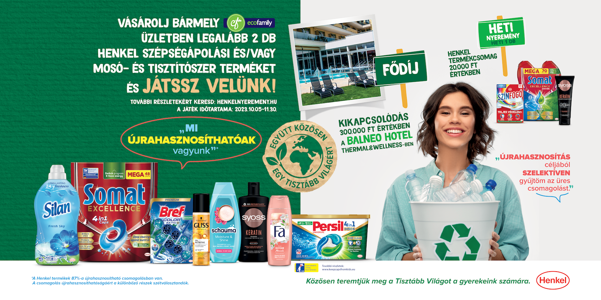 <p>Vásárolj bármely Ecofamily áruházban legalább 2db darab Henkel szépségápolási vagy mosó- és tisztítószer terméket és játsz velünk!</p>