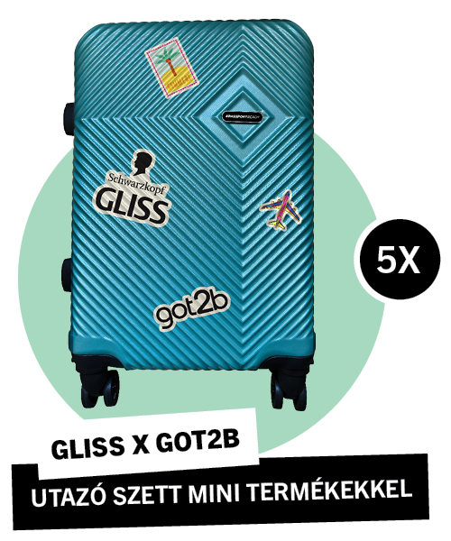 Schwarzkopf Gliss X got2b utazóbőrönd mini termékekkel